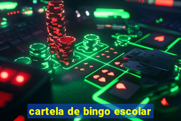 cartela de bingo escolar