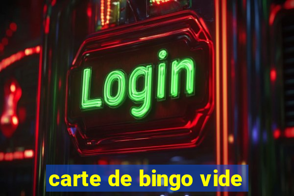 carte de bingo vide