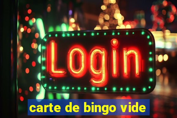 carte de bingo vide