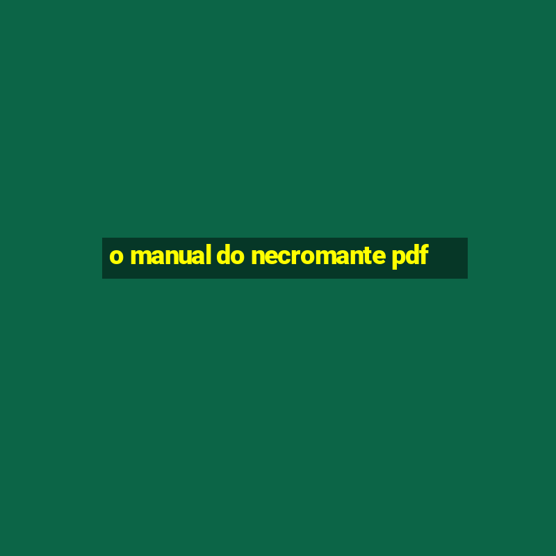 o manual do necromante pdf