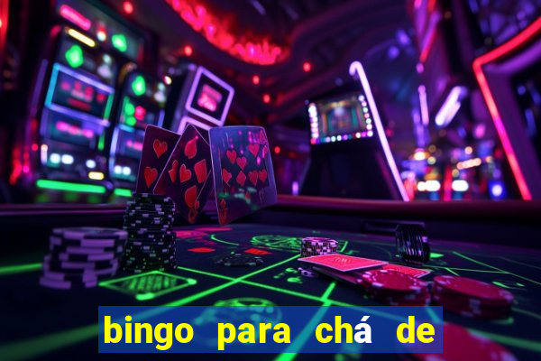 bingo para chá de bebê para imprimir grátis