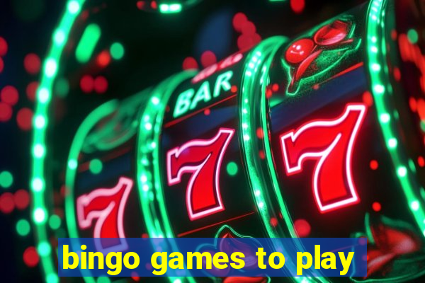 bingo games to play