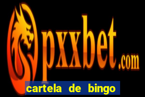 cartela de bingo para preencher