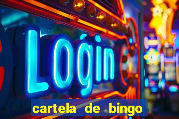 cartela de bingo para preencher