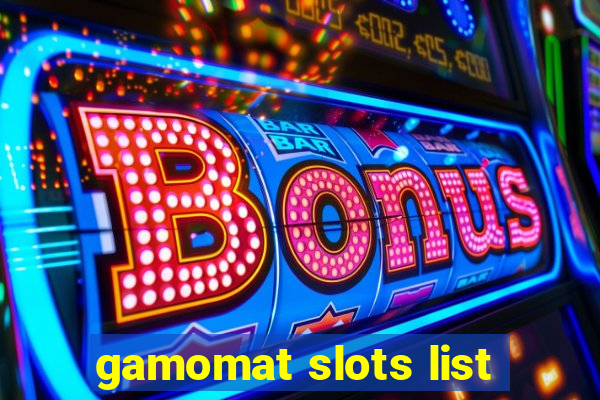 gamomat slots list