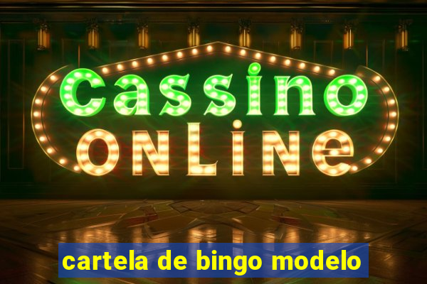 cartela de bingo modelo