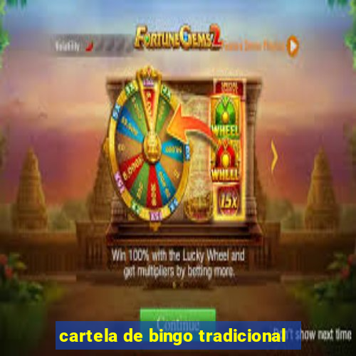 cartela de bingo tradicional