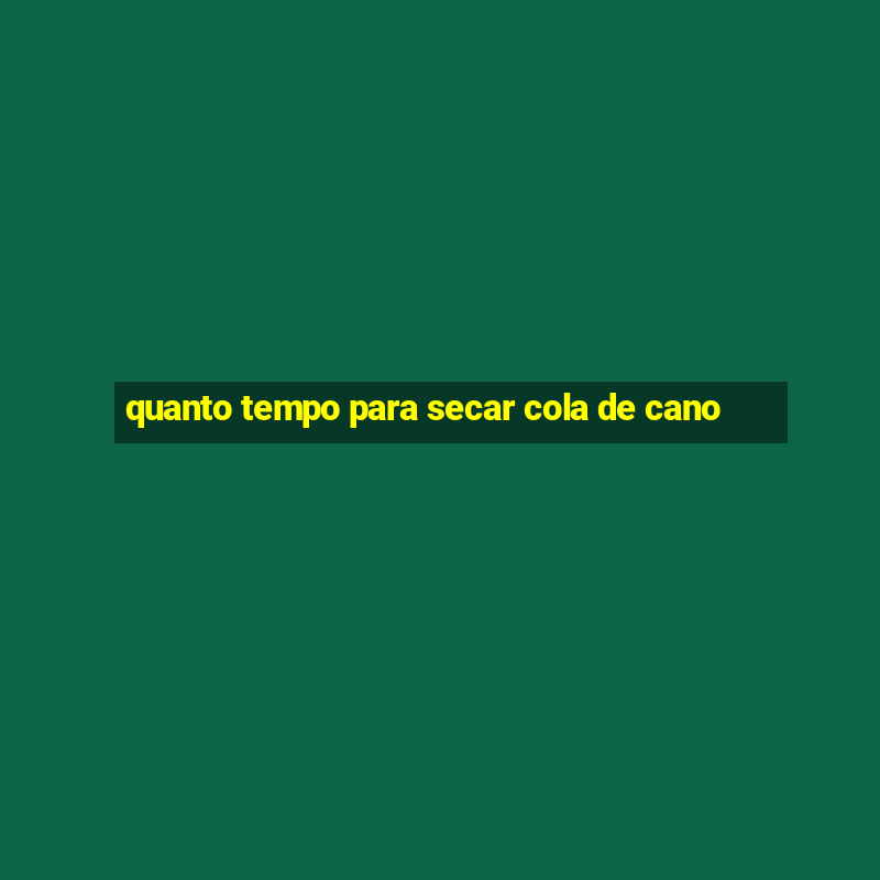 quanto tempo para secar cola de cano