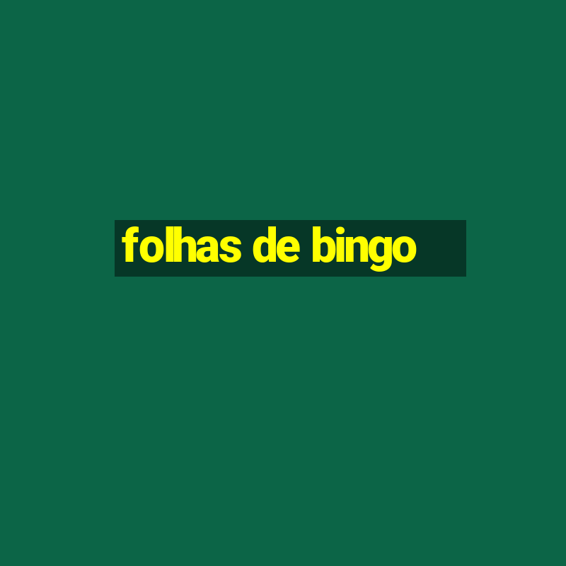 folhas de bingo