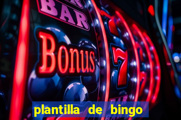 plantilla de bingo para editar