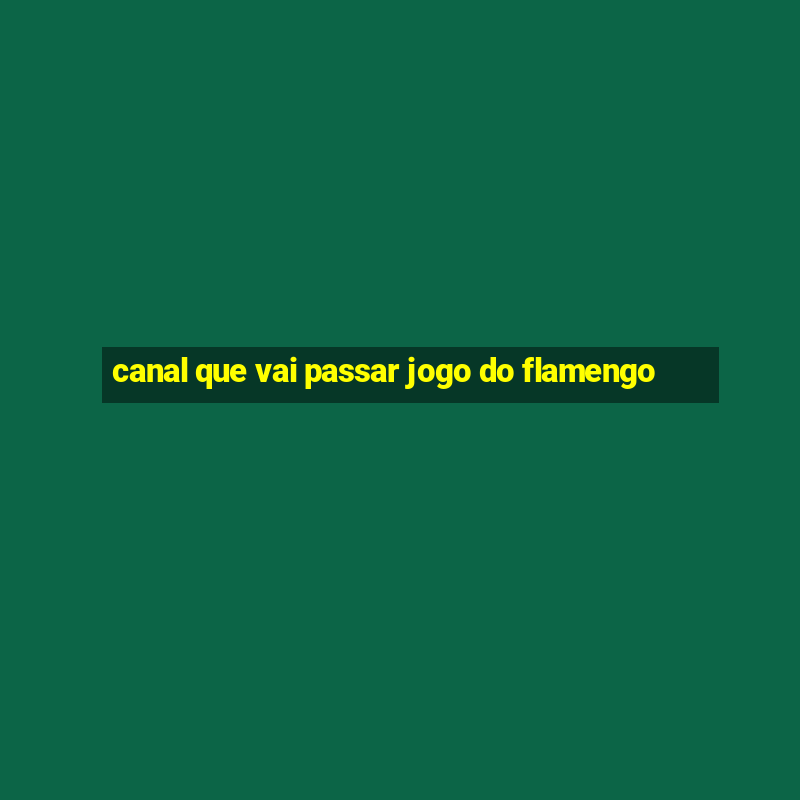 canal que vai passar jogo do flamengo