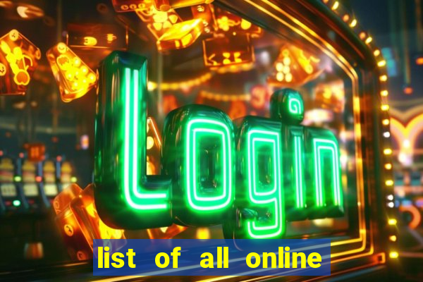 list of all online bingo sites