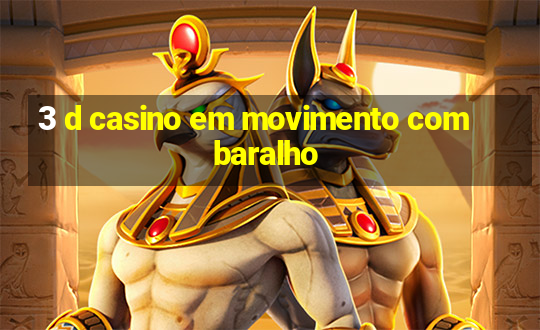 3 d casino em movimento com baralho