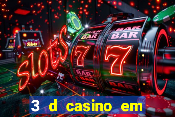 3 d casino em movimento com baralho