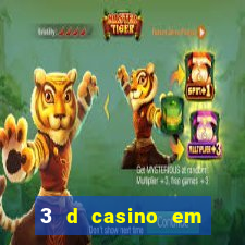 3 d casino em movimento com baralho