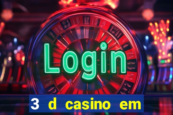 3 d casino em movimento com baralho