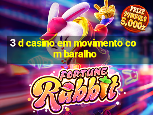 3 d casino em movimento com baralho