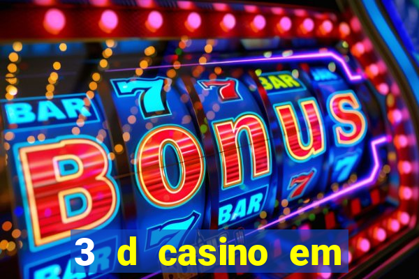 3 d casino em movimento com baralho