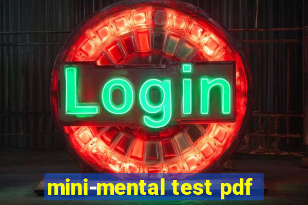 mini-mental test pdf