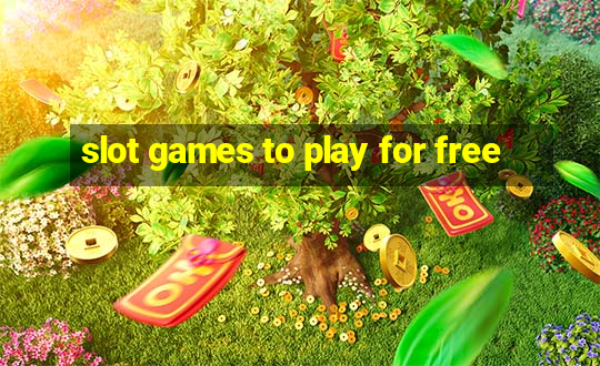 slot games to play for free