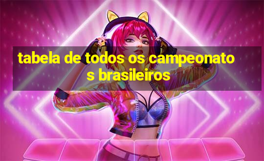 tabela de todos os campeonatos brasileiros