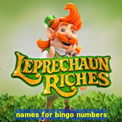 names for bingo numbers