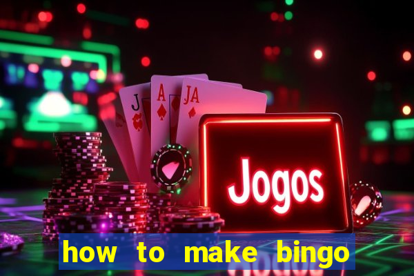 how to make bingo cards in excel