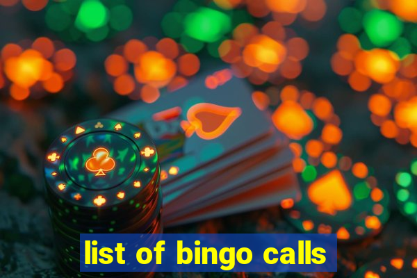 list of bingo calls