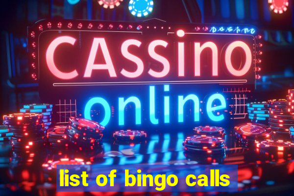 list of bingo calls