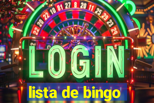 lista de bingo