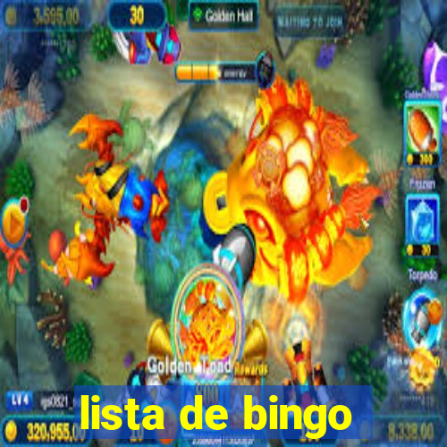 lista de bingo