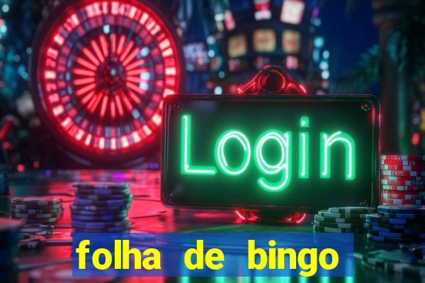 folha de bingo para imprimir