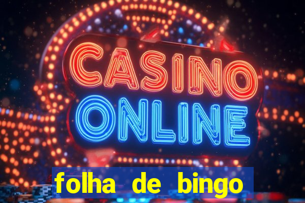 folha de bingo para imprimir