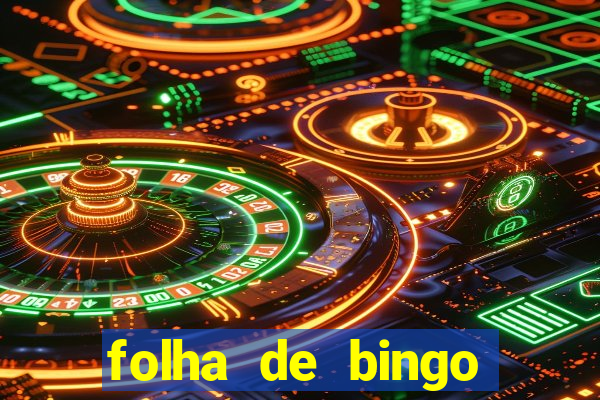 folha de bingo para imprimir