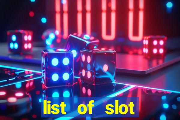 list of slot machines at jake's 58