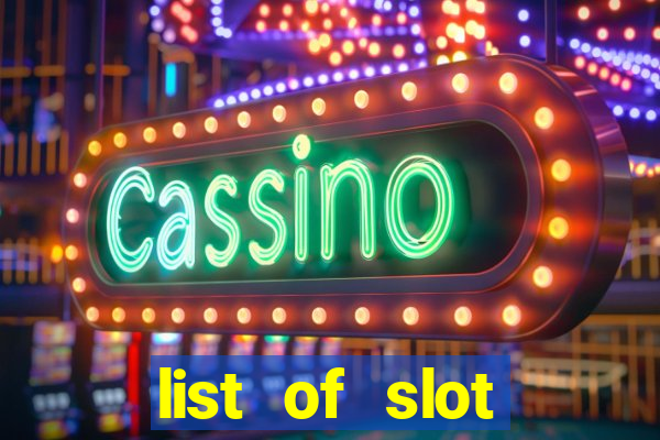 list of slot machines at jake's 58